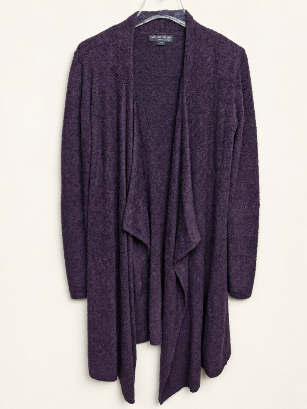 Barefoot Dream Bamboo Lite Chic Purple Open Cardigan L/XL Cozy Loungewear Robe